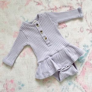 Kate Quinn Wide Rib Henley Skirted Bodysuit